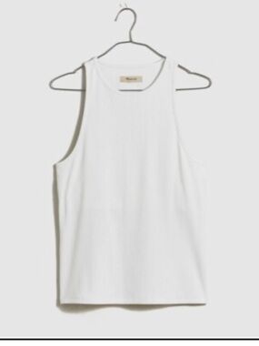 Madewell Highneck Tank in Sleekhold Eyelet White NWT $38 Women's small
